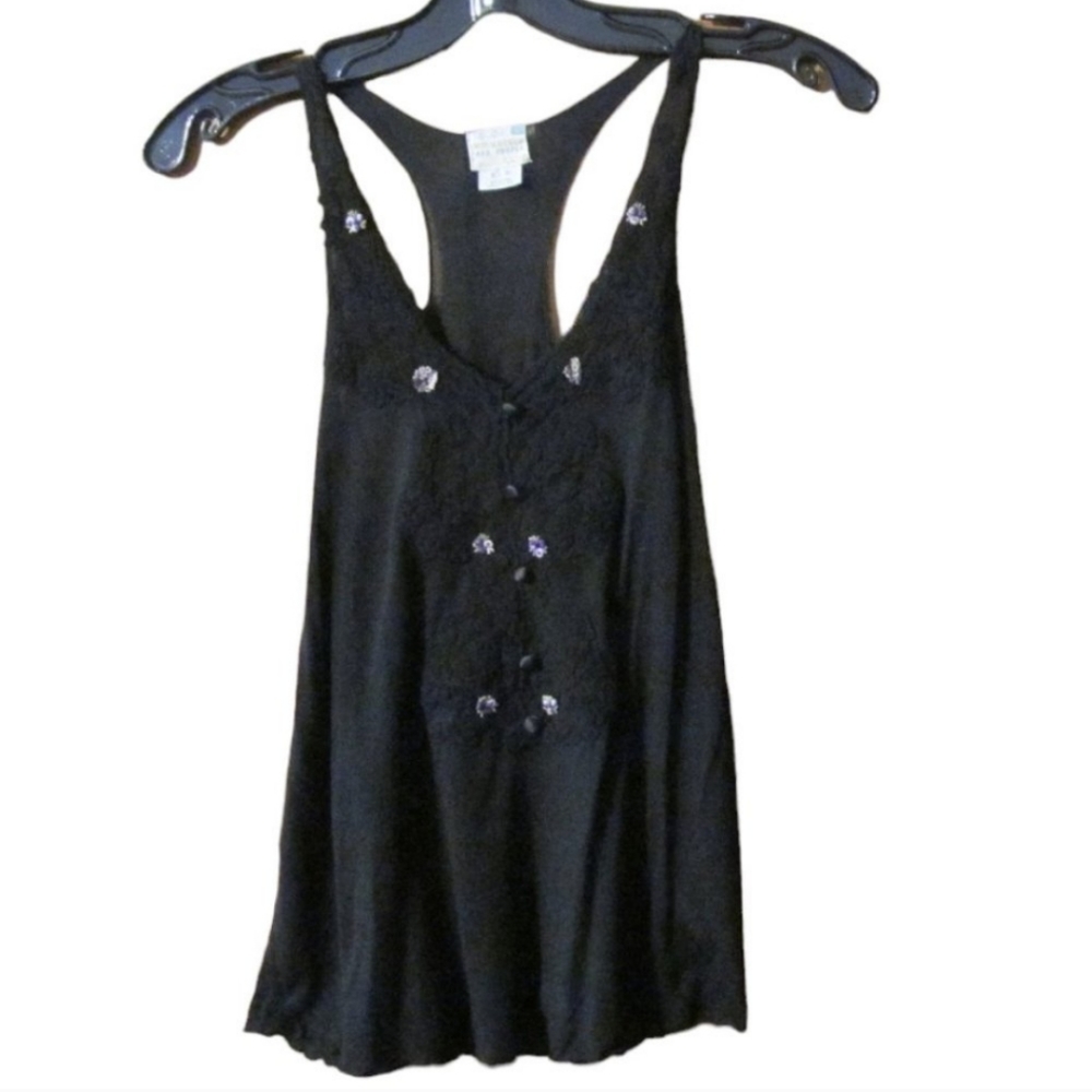 ISO Free People Intimately Black Sheer Racerback Tank any size